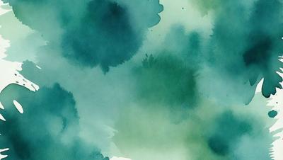 The primary subject of the image is a green and blue watercolor painting featuring a leafy plant. The setting is a watercolor painting, which gives the image a unique visual style. The dominant colors in the painting are green and blue, creating a serene and natural atmosphere.