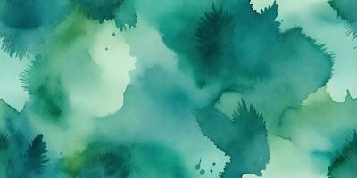 The primary subject of the image is a watercolor painting featuring a green background with a variety of plants and leaves. The setting is a watercolor painting, which gives the image a unique and artistic visual style. The dominant colors in the painting are green, which creates a calm and soothing atmosphere.
