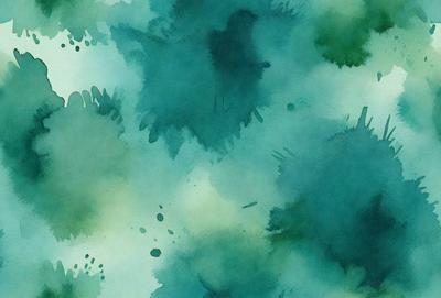The primary subject of the image is a close-up of a green and blue watercolor painting. The setting is a watercolor painting of a leafy green plant, with a blue background. The visual style is a watercolor painting, which gives the image a natural and artistic appearance. The dominant colors are green and blue, creating a calming and serene atmosphere.