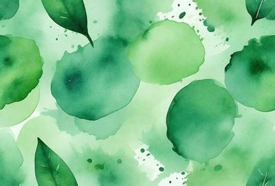 The image features a green leafy plant with a watercolor-like appearance. The plant is surrounded by a variety of green leaves, creating a lush and vibrant scene. The visual style of the image is a mix of photo and digital art, giving it a unique and artistic touch. The dominant colors in the image are green, which is prevalent in the plant and leaves, and blue, which can be seen in the watercolor-like effect. The overall atmosphere of the image is fresh, natural, and serene