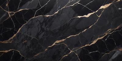 The primary subject of the image is a black and gold marble tile. The setting is a black and gold marble wall, which serves as the background. The visual style is a close-up of the marble tile, showcasing its intricate patterns and textures. The colors and mood of the image are predominantly black and gold, creating a luxurious and elegant atmosphere.