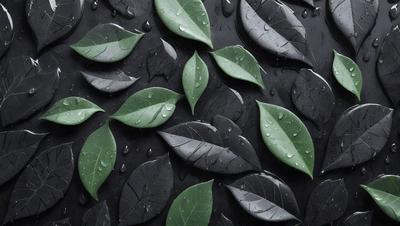 The primary subject of the image is a close-up of a leafy plant with green leaves. The setting is a black background, which creates a striking contrast with the green leaves. The visual style is a realistic representation of the plant, with no indication of it being a photo, digital art, illustration, drawing, pattern, texture, or clipart. The dominant colors are green, which gives the image a fresh and natural atmosphere.