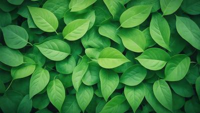 The image features a large, lush green plant with many leaves. The plant is the primary subject, and it is set against a backdrop of a green background. The visual style of the image is a close-up of the plant, showcasing its intricate details. The dominant colors in the image are green, which creates a calm and serene atmosphere.
