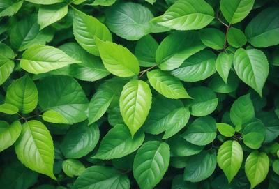The primary subject of the image is a close-up of a leafy green plant with a lot of leaves. The plant is surrounded by a lush green environment, which adds to the overall atmosphere of the image. The visual style of the image is a close-up of the plant, showcasing its details and texture. The colors in the image are predominantly green, which creates a calm and serene mood.