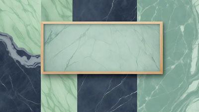 The primary subject of the image is a marble-textured wall. The setting is a room with a green and blue marble wall, which serves as the background. The visual style is a combination of a photo and digital art, creating a unique and artistic representation of the marble wall. The dominant colors are green and blue, giving the wall a vibrant and lively appearance.