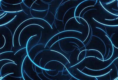 The primary subject of the image is a blue light pattern, which appears to be a digital art or illustration. The setting is a dark background, and the visual style is a combination of light and dark elements. The dominant colors are blue and black, creating a moody and atmospheric mood.