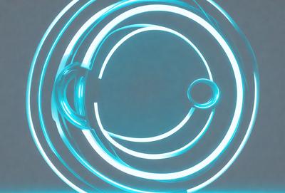 The primary subject of the image is a blue circle with a yellow center. The setting is a blue background, and the visual style appears to be a digital art or illustration. The dominant colors are blue and yellow, creating a vibrant and lively atmosphere.