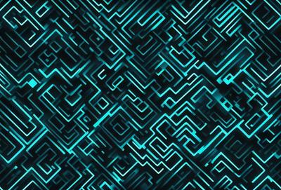 The primary subject of the image is a blue and green geometric pattern. The setting is a blue and green background, which creates a visually appealing contrast with the pattern. The visual style is a digital art or illustration, as the pattern is intricate and well-defined. The colors and mood of the image are vibrant and energetic, with the blue and green hues evoking a sense of calmness and tranquility.