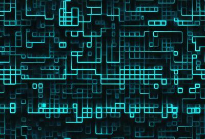 The primary subject of the image is a blue and green pattern, which appears to be a digital art or illustration. The setting is a dark background, and the visual style is a combination of digital art and illustration. The dominant colors are blue and green, creating a calm and soothing atmosphere.