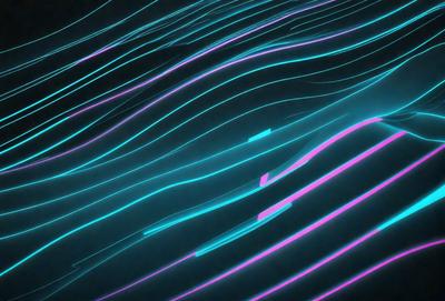 The primary subject of the image is a blue and pink striped pattern. The setting is a dark background, which contrasts with the vibrant colors of the striped pattern. The visual style appears to be a digital art or illustration, as the colors and patterns are well-defined and consistent throughout the image. The overall atmosphere is energetic and lively, thanks to the bold and contrasting colors of the striped pattern.