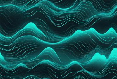The primary subject of the image is a blue and green wave pattern, which is the main object, scene, or focus of the image. The setting or background is a blue and green patterned wall, which adds to the overall visual style. The image is a digital art or illustration, showcasing the artist's creativity and skill in designing the wave pattern. The colors and mood of the image are predominantly blue and green, creating a calming and serene atmosphere.