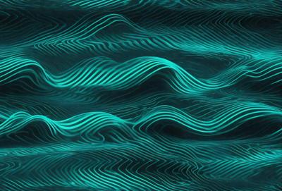 The primary subject of the image is a blue and green wave pattern, which appears to be a digital art or illustration. The setting is a blue and green ocean, creating a serene and calming atmosphere. The visual style is a combination of digital art and illustration, giving the image a unique and artistic appearance. The dominant colors are blue and green, which contribute to the overall mood of the image.