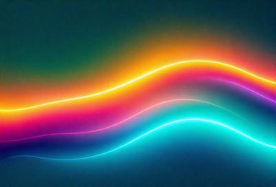 The primary subject of the image is a colorful, swirling pattern that resembles a wave. The setting is a blue background, which provides a contrasting and complementary color to the swirling pattern. The visual style of the image is a combination of digital art and illustration, creating a vibrant and dynamic appearance. The dominant colors in the image are blue, green, and orange, which contribute to a lively and energetic mood.