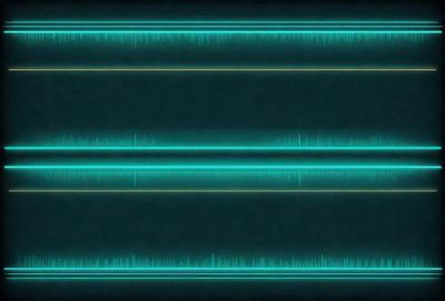 The primary subject of the image is a blue and green striped pattern. The setting is a dark background, and the visual style appears to be a digital art or illustration. The dominant colors are blue and green, creating a calm and soothing atmosphere.