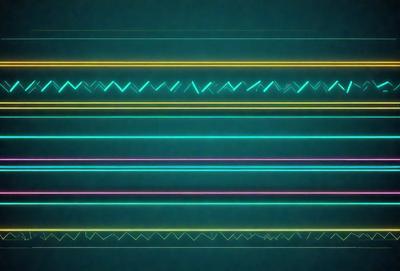 The primary subject of the image is a row of three neon green stripes. The setting is a dark blue background, which contrasts with the bright green stripes. The visual style appears to be a digital art or illustration, as the stripes are depicted in a clean and precise manner. The colors and mood of the image are predominantly green and dark, creating a sense of depth and contrast.