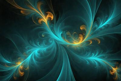 The primary subject of the image is a blue and yellow swirling pattern, which appears to be a digital art or illustration. The setting is a dark blue background, creating a contrasting effect with the swirling pattern. The visual style suggests that the image is a creative and artistic representation of a swirling motion. The dominant colors are blue and yellow, giving the image a vibrant and lively atmosphere.