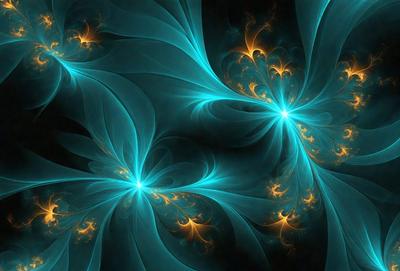 The primary subject of the image is a blue and yellow swirling pattern, which appears to be a digital art or illustration. The setting is a dark background, which contrasts with the vibrant colors of the swirling pattern. The visual style suggests that the image is a creative and artistic representation of a swirling design. The dominant colors are blue and yellow, creating a lively and energetic atmosphere.