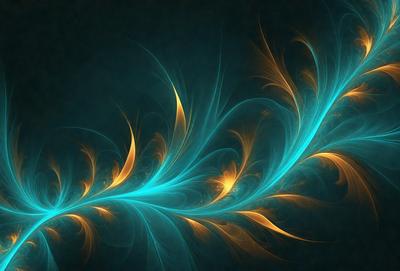 The primary subject of the image is a blue and orange swirling pattern, which appears to be a digital art or illustration. The setting is a dark blue background, creating a contrasting effect with the vibrant colors of the swirling pattern. The visual style suggests a modern and artistic approach to the image. The dominant colors are blue and orange, creating a lively and energetic atmosphere.