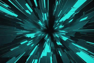 The primary subject of the image is a brightly colored, swirling, and spiraling pattern. The setting is a black background, which contrasts with the vibrant colors of the pattern. The visual style appears to be a combination of digital art and illustration, creating a dynamic and eye-catching design. The dominant colors are blue and green, giving the pattern a lively and energetic atmosphere.