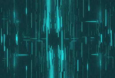 The primary subject of the image is a blue and green patterned background. The setting is a dark blue background with a pattern of blue and green lines. The visual style is a digital art or illustration, creating a futuristic and colorful atmosphere. The dominant colors are blue and green, with the blue lines and green background creating a vibrant and dynamic scene.
