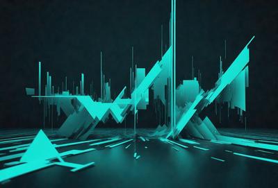 The primary subject of the image is a futuristic cityscape, featuring a series of tall buildings and a large tower. The setting is a dark, blue-toned environment, which adds to the overall mood of the scene. The visual style of the image is a combination of digital art and illustration, creating a unique and captivating representation of the city. The dominant colors in the image are blue and green, which contribute to the futuristic and technological atmosphere.