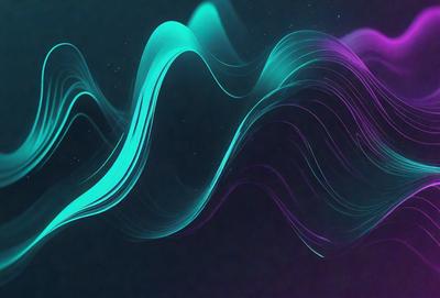 The primary subject of the image is a purple and blue wave pattern. The setting is a dark background, which contrasts with the vibrant colors of the wave pattern. The visual style appears to be a digital art or illustration, as the wave pattern is intricately detailed and has a modern, artistic appearance. The dominant colors in the image are purple and blue, creating a calming and serene atmosphere.