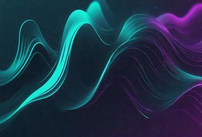 The primary subject of the image is a purple and blue wave pattern. The setting is a dark background, which contrasts with the vibrant colors of the wave pattern. The visual style appears to be a digital art or illustration, as the wave pattern is intricately detailed and has a modern, artistic appearance. The dominant colors in the image are purple and blue, creating a calming and serene atmosphere.