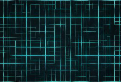 The primary subject of the image is a blue and green patterned background. The setting is a dark background, which contrasts with the bright colors of the pattern. The visual style appears to be a digital art or illustration, as the pattern is intricate and detailed. The colors and mood of the image are vibrant and energetic, with the blue and green hues creating a sense of depth and movement.
