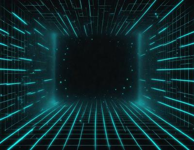 The primary subject of the image is a black and blue patterned background. The setting is a dark room with a black background, and the visual style is a digital art or illustration. The dominant colors are black and blue, creating a moody and mysterious atmosphere.