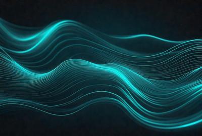 The primary subject of the image is a blue wave or a blue water-like pattern. The setting is a dark background, which creates a contrast with the blue wave. The visual style appears to be a digital art or illustration, as the blue wave is depicted in a detailed and artistic manner. The colors and mood of the image are predominantly blue, creating a serene and calming atmosphere.