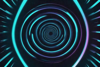 The primary subject of the image is a spiral pattern, which is a part of a larger, colorful design. The spiral pattern is surrounded by a blue background, giving the image a vibrant and lively appearance. The visual style of the image is a combination of digital art and illustration, creating a unique and eye-catching design. The colors and mood of the image are predominantly blue and purple, which contribute to a sense of depth and tranquility.