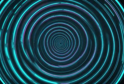 The primary subject of the image is a spiral pattern, which is a blue and purple swirl. The setting is a dark background, which contrasts with the vibrant colors of the spiral pattern. The visual style appears to be a digital art or illustration, as the spiral pattern is created with a combination of blue and purple colors. The overall atmosphere of the image is dynamic and visually appealing.