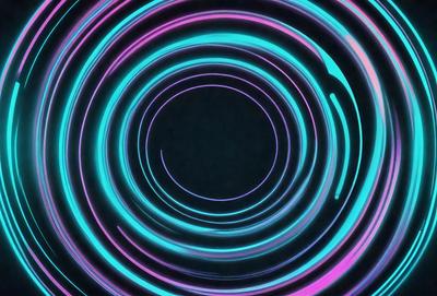 The primary subject of the image is a large, colorful, and swirling circle. The circle is filled with a variety of bright colors, creating a vibrant and lively atmosphere. The setting appears to be a dark background, which contrasts with the bright colors of the circle. The visual style of the image is a combination of digital art and illustration, giving it a unique and eye-catching appearance. Overall, the image evokes a sense of excitement and energy, with the swirling circle as the central