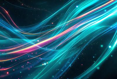 The primary subject of the image is a vibrant, colorful, and abstract design. The setting is a dark, starry background, which contrasts with the bright colors of the design. The visual style is a combination of digital art and illustration, creating a unique and captivating pattern. The colors and mood of the image are predominantly blue and green, giving it a serene and calming atmosphere.