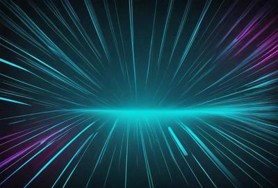 The primary subject of the image is a bright blue light streak, which appears to be a neon light or a lightning bolt. The setting is a dark background, which contrasts with the bright blue light. The visual style of the image is a digital art or illustration, as it is a well-defined and detailed light streak. The colors and mood of the image are predominantly blue and energetic, as the blue light streak creates a sense of motion and excitement.