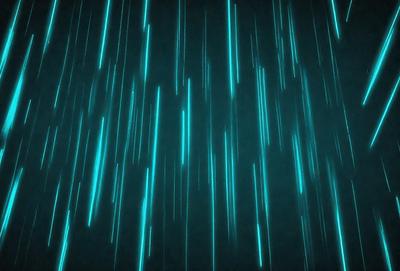 The primary subject of the image is a blue and white light show, which appears to be a digital art or illustration. The setting is a dark background, and the visual style gives the impression of a futuristic or space-themed environment. The dominant colors are blue and white, creating a sense of depth and contrast in the image.