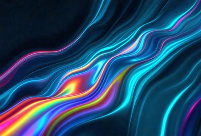 The primary subject of the image is a colorful, swirling pattern that resembles a rainbow. The setting is a dark background, which contrasts with the vibrant colors of the pattern. The visual style appears to be a digital art or illustration, as the colors and swirls are intricately detailed. The overall atmosphere is lively and energetic, with the bright colors evoking a sense of joy and excitement.