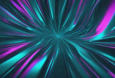 The primary subject of the image is a swirling, colorful pattern that resembles a tunnel or a spiral. The setting is a dark background, which contrasts with the vibrant colors of the pattern. The visual style appears to be a combination of digital art and illustration, creating a dynamic and captivating scene. The dominant colors are purple, blue, and pink, which contribute to a sense of depth and movement in the image.