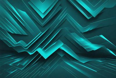 The primary subject of the image is a blue and green patterned wallpaper. The setting is a wall, and the visual style is a digital art or illustration. The dominant colors are blue and green, creating a calm and soothing atmosphere.