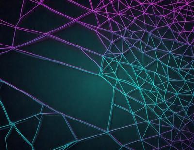 The primary subject of the image is a close-up of a purple and blue patterned wallpaper. The setting is a room with a blue background, and the visual style is a digital art or illustration. The dominant colors in the image are purple and blue, creating a calm and soothing atmosphere.