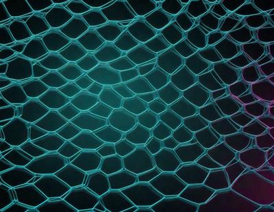 The image features a close-up of a blue mesh, possibly a net or a fishing net. The blue mesh is the primary subject of the image, and it appears to be a pattern or a texture. The setting is a dark background, which contrasts with the blue mesh. The visual style of the image is a close-up, focusing on the details of the blue mesh. The colors and mood of the image are predominantly blue, creating a calm and serene atmosphere.