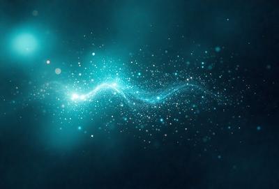 The primary subject of the image is a blue and white light effect, which appears to be a digital art or illustration. The setting is a dark blue background, creating a contrasting and visually striking scene. The visual style is modern and artistic, with the light effect being the main focus of the image. The colors and mood are predominantly dark and moody, with the blue light creating a sense of depth and intrigue.