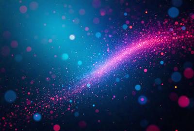 The primary subject of the image is a brightly colored, pink and purple nebula. The setting is a dark background, which contrasts with the vibrant colors of the nebula. The visual style is a digital art or illustration, as the colors and patterns are intricately detailed. The dominant colors and overall atmosphere of the image are energetic, lively, and full of life.