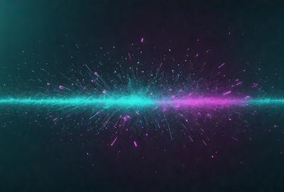 The primary subject of the image is a brightly colored, swirling, and sparkling light. The light appears to be a neon or glowing effect, creating a vibrant and lively atmosphere. The setting is a dark background, which contrasts with the light and emphasizes its vividness. The visual style of the image is a combination of digital art and illustration, as it captures the dynamic and captivating nature of the light. The colors and mood of the image are predominantly p