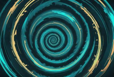 The primary subject of the image is a spiral pattern, which is the main object, scene, or focus of the image. The spiral pattern is set against a blue background, creating a visually striking contrast. The spiral pattern is depicted in a digital art style, giving it a modern and dynamic appearance. The overall atmosphere of the image is vibrant and engaging, with the blue color and spiral pattern evoking a sense of movement and energy.