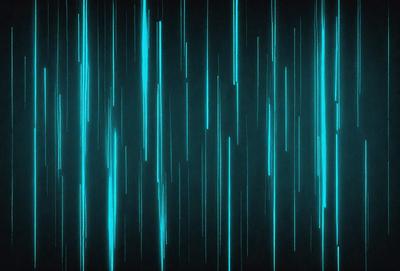 The primary subject of the image is a blue light pattern, which appears to be a digital art or illustration. The setting is a black background, and the visual style is a combination of digital art and light patterns. The dominant colors are blue and black, creating a mood of modernity and sophistication.
