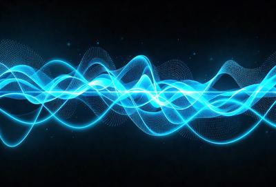 The primary subject of the image is a blue wave pattern, which is the main object, scene, or focus of the image. The setting or background is a dark, black background, which creates a contrast with the blue wave pattern. The visual style of the image is digital art, as it is a digital representation of a wave pattern. The dominant colors in the image are blue and black, giving it a calm and serene atmosphere.