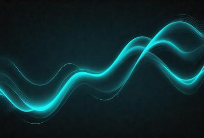 The primary subject of the image is a blue wave or a blue line, which appears to be a digital art or illustration. The setting is a dark background, which adds to the overall mood of the image. The visual style is modern and futuristic, with the blue wave or line being the main focus of the image.