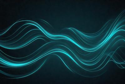 The primary subject of the image is a blue wave or water flow, which is the main focus of the image. The setting is a dark background, which contrasts with the blue wave. The visual style is a digital art or illustration, as the wave appears to be a digital representation. The colors and mood of the image are predominantly blue, creating a calm and serene atmosphere.