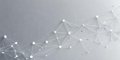 The primary subject of the image is a large, intricate network of white lines or dots, which are arranged in a pattern. The setting is a gray background, which provides a clean and minimalist appearance. The visual style is a combination of digital art and illustration, as the lines and dots are created using a computer or digital tool. The colors and mood of the image are predominantly white and neutral, giving it a calm and serene atmosphere.